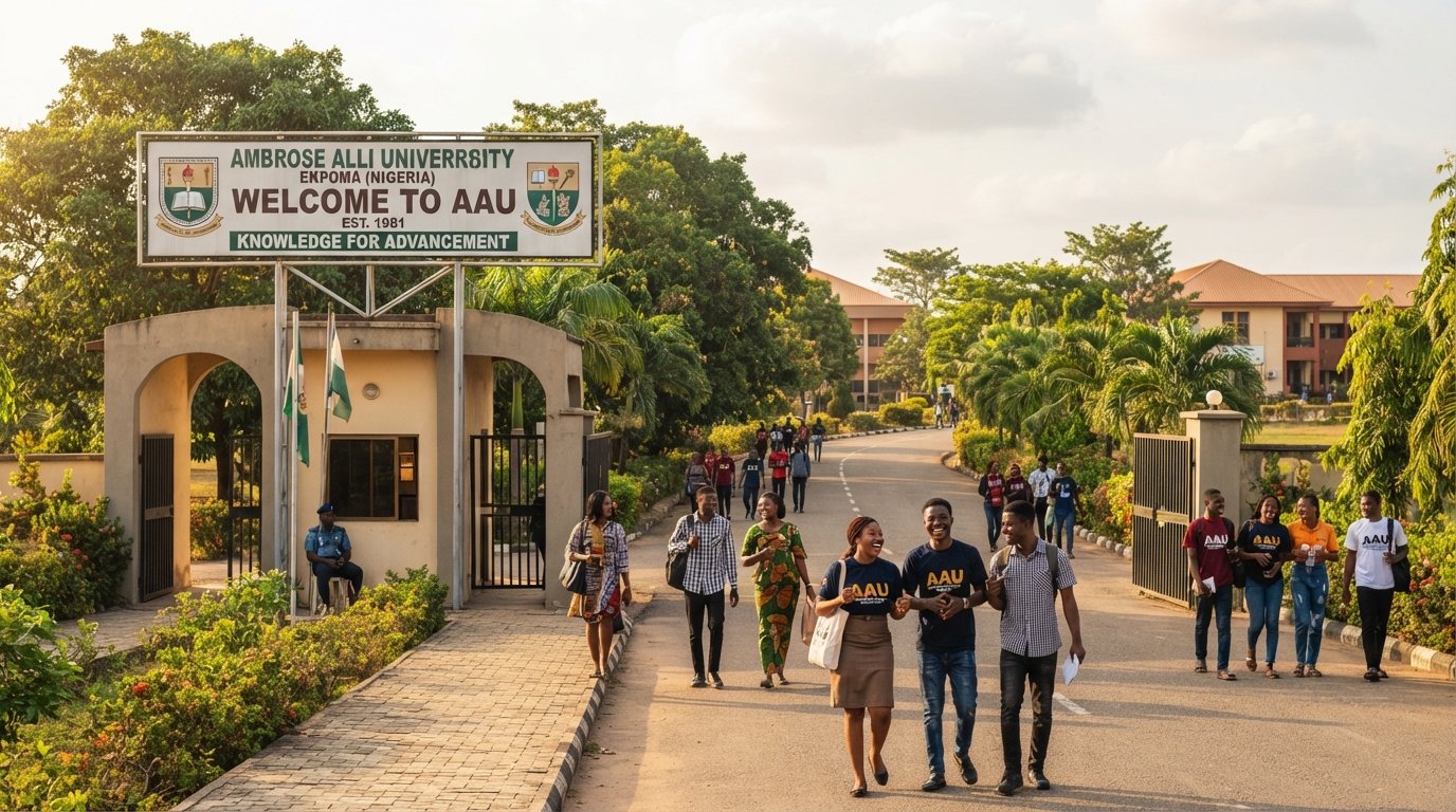 Main entrance of Ambrose Alli University, Ekpoma, Edo State, Nigeria