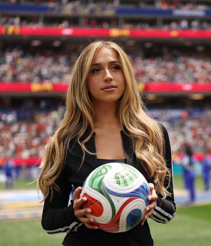 Tate McRae Delivers Match Ball at Spain vs Belgium World Cup QF